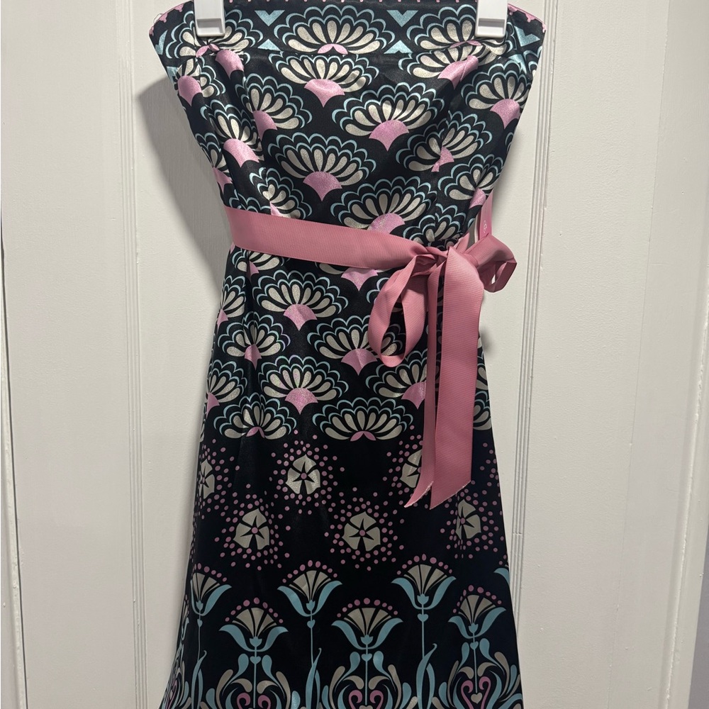 Morgan & Co. Black/Mauve Maxi Dress; Size 7/8